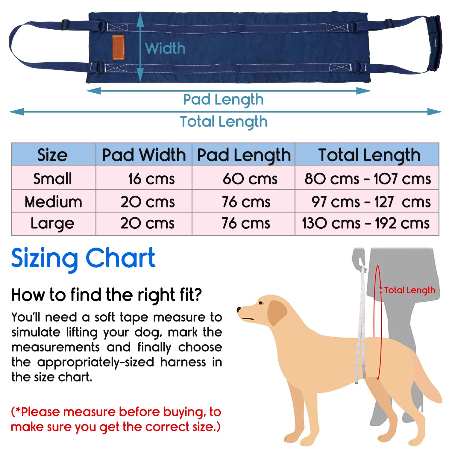 KosmoCare Dog Sling Support and Rehab Harness for Weak Rear Legs | Dog Hip Support Harness | Adjustable Straps Support for Elderly, Injured and Disabled Dogs - Medium 4