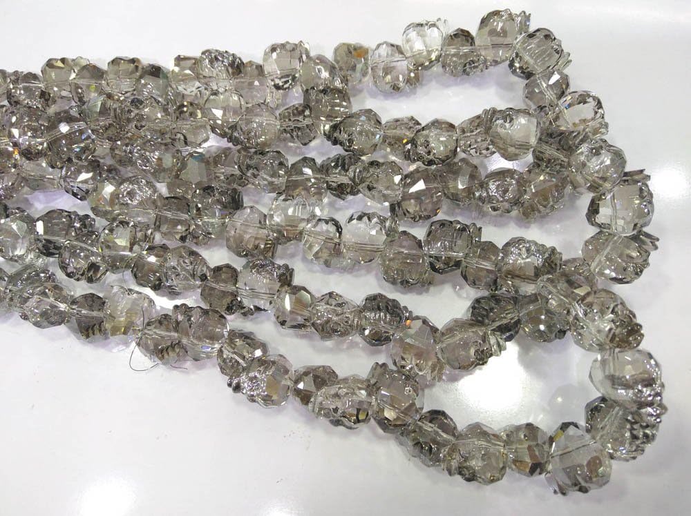 20pcs AB Crystal Skull Beads 13-18mm Faceted Skull Jewelry, Wholesale Crystal Charms, Skull Head, Crystals, Skull Grey Beads