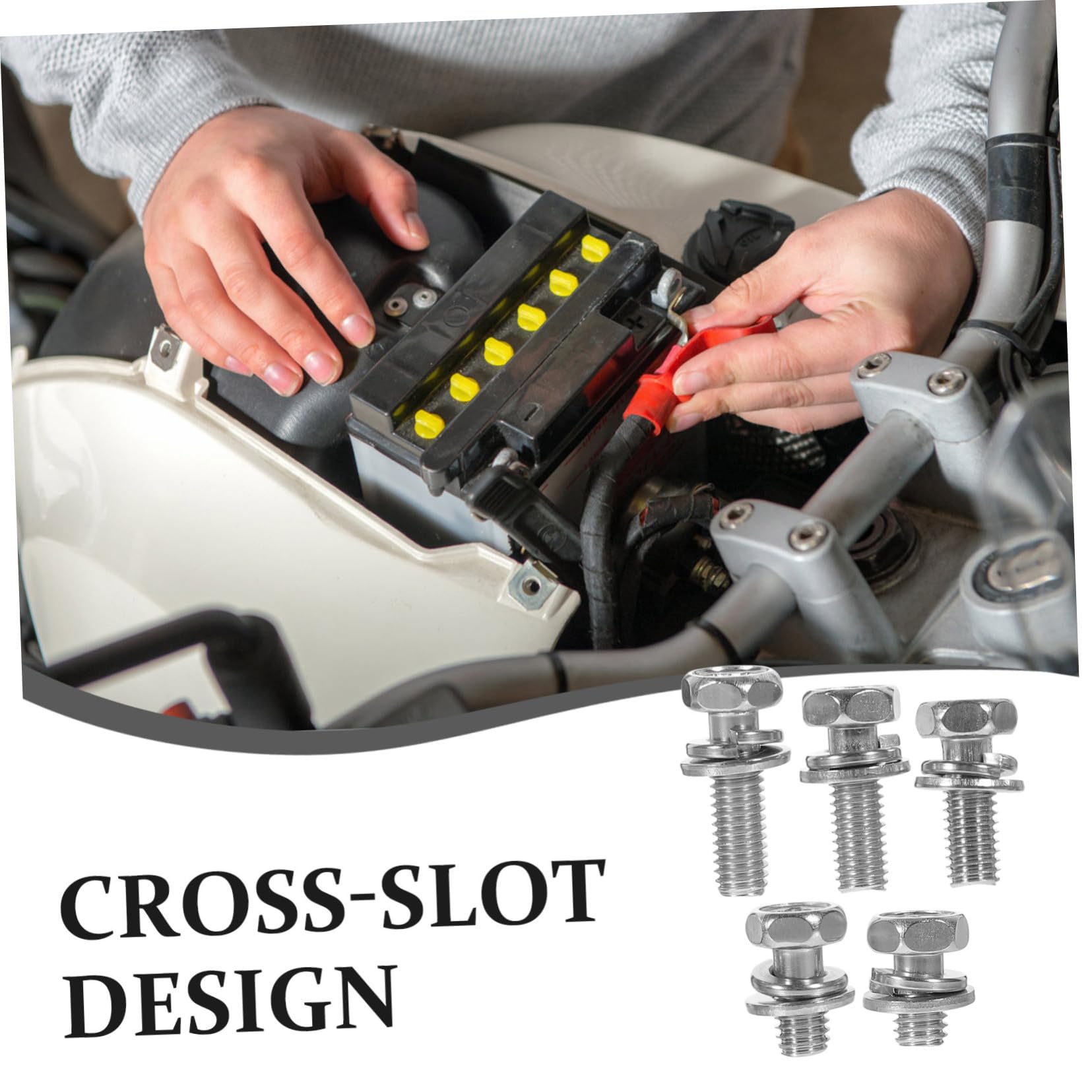 SOLUSTRE 5juegos Kit De Tornillos De Terminal De Batería De Inoxidable Motocicletas Perno y Tuercas Duraderos y Resistentes La Corrosión