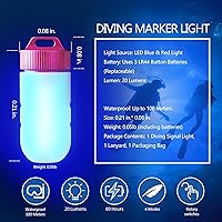Vista 5 de Luz de buceo, luces de marcador para buceo, linterna de buceo con baterías de botón, mini tanque de buceo linterna impermeable para 328.1 ft