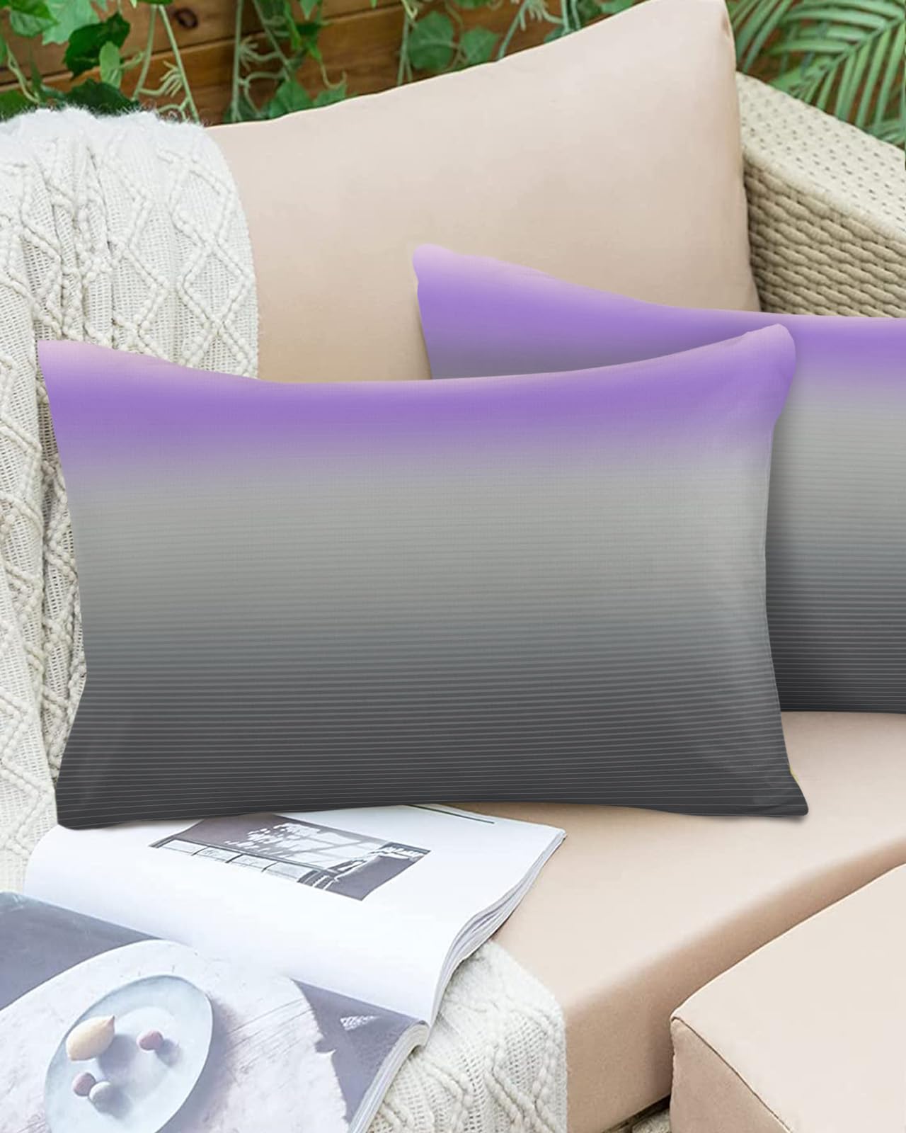 Amazon.com: Pillow Covers 20x36 Inch - King Purple Grey