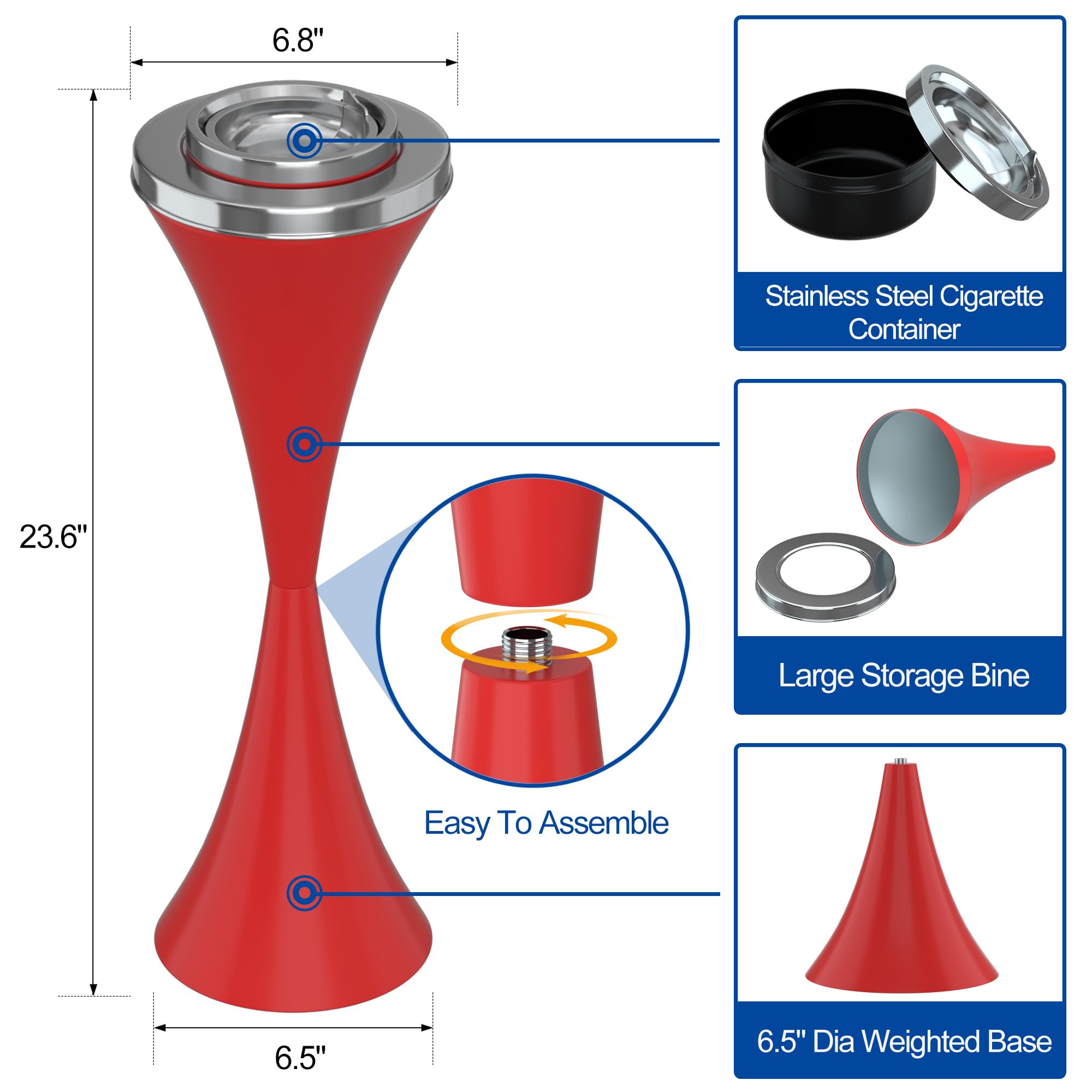 Amazon.com: RELIANCER Floor Standing Ashtray w/Detachable Cigar