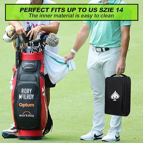 Miniatura 2 de Barudan Golf Bolsa de zapatos para hombre con compartimento principal para hombres de EE. UU. 14 - Bolsa de zapatos de golf ventilada Ace con asa