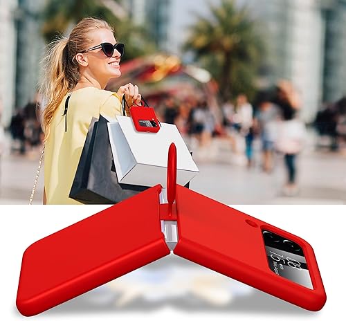 Miniatura 6 de Funda de silicona compatible con Samsung Galaxy Z Flip 4, antiarañazos, para Z Flip 4, soporta carga inalámbrica, delgada y agradable a la piel,