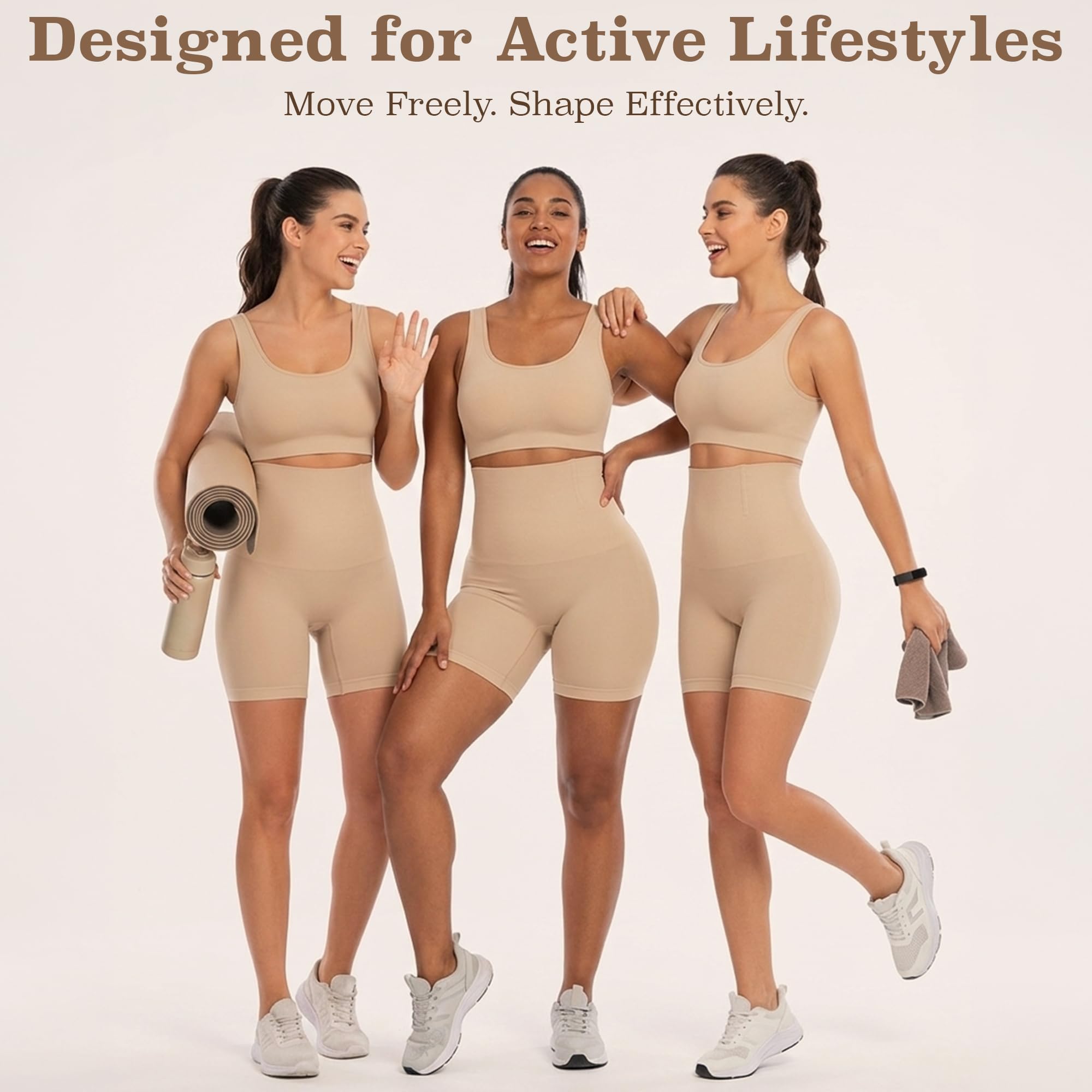 Shoppy Villa High Waist Tummy Control Shapewear Shorts for Women, Seamless Body Shaper Butt Lifter Thigh Slimmer Compression Shorts, Breathable Sculpting Underwear Shapewear for Dresses - Beige, XXL 2