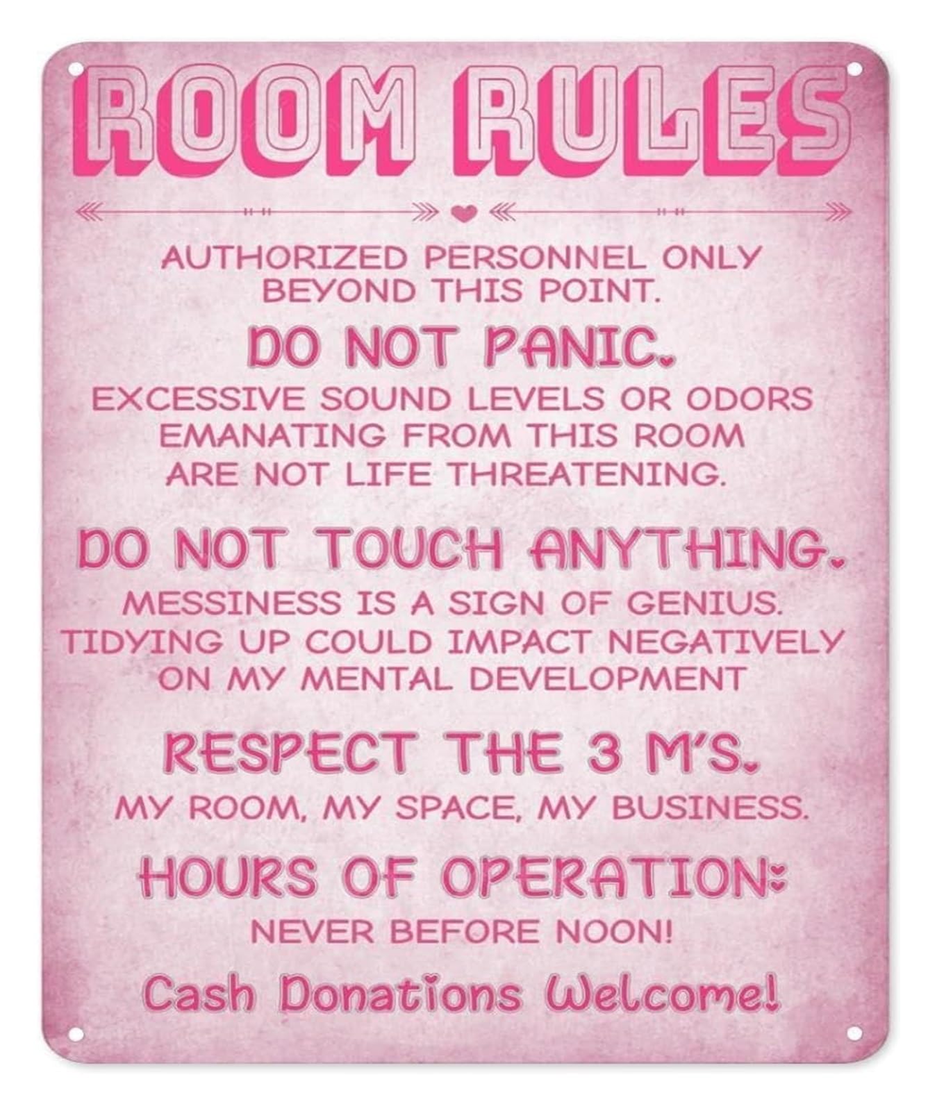 ZDVHOMCB Rustic Metal Sign Room Rules Sign No Drama Zone Humorous Plaque for Home Bathroom Laundry Room Entryway Hallway 8 X 12 inch