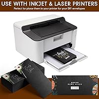 Vista 4 de Jutom 500 sobres de papel kraft tamaño carta a granel #10 Negocios fuertes sellados 4-1/8 x 9-1/2 pulgadas, sobres de correo imprimibles para Negro