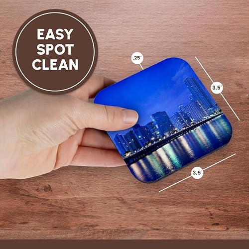 Miniatura 7 de 3dRose Danita Delimont - Florida - Estados Unidos, Florida, Miami, ciudad de Brickell Key, amanecer. - Juego de 4 posavasos - Soft (cst_205552_1)