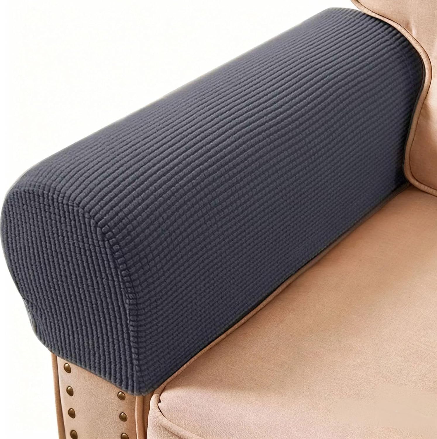 Pbiehsr Grey Arm Rest Covers, Stretch Armchair Couch Armrest Chair Covers For Furniture Protector, Anti-Slip Sofa Chair Arm Caps Spandex Polyester Slipcovers, Set Of 2 (Grey)