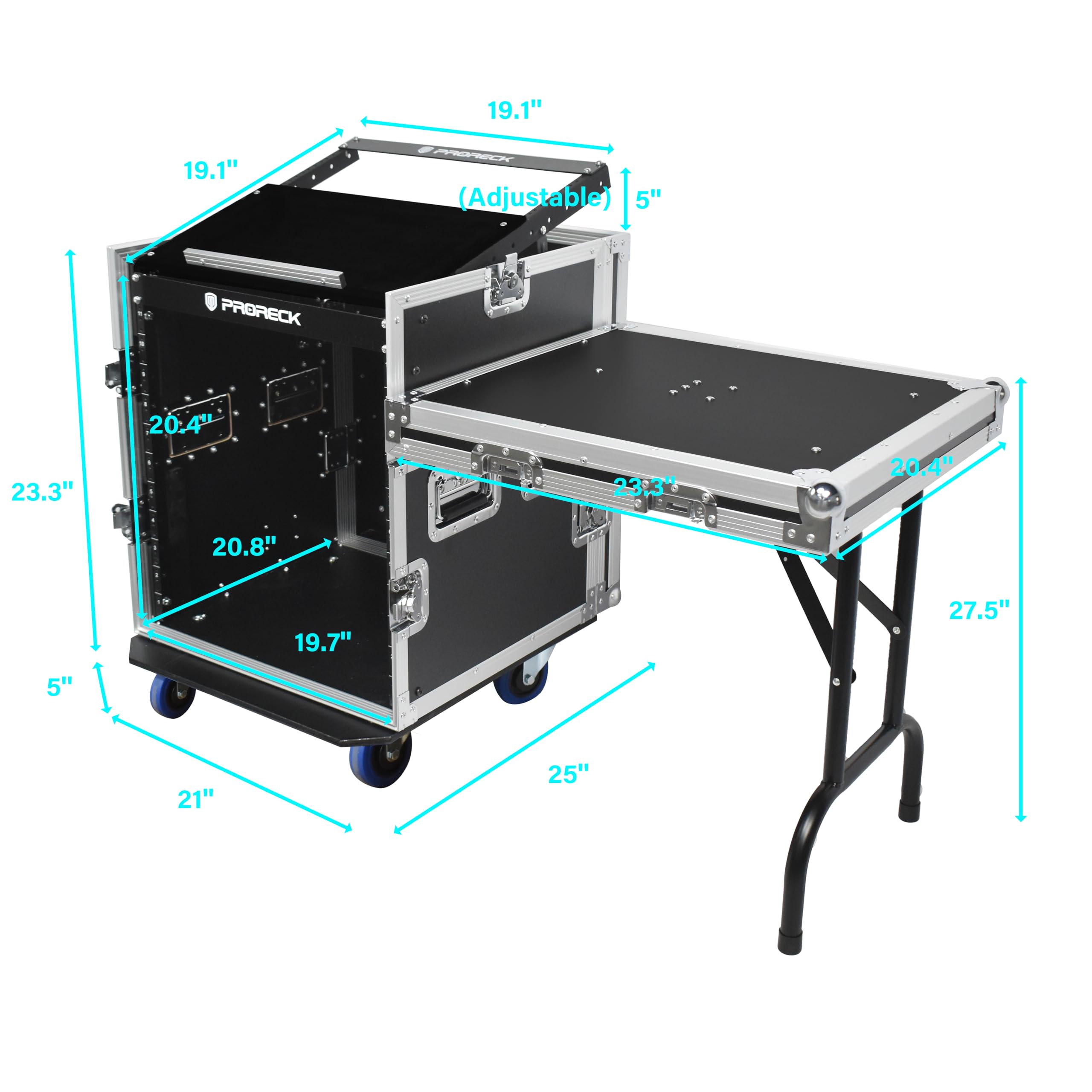 Amazon.com: PRORECK 12U Rack/Road Case With Slant Mixer Top, One