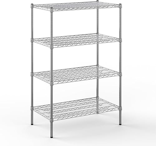 Miniatura 3 de Kit de estantería de alambre cromado de 4 niveles de 21 pulgadas de profundidad x 36 pulgadas de ancho x 54 pulgadas de alto Unidad de estante de