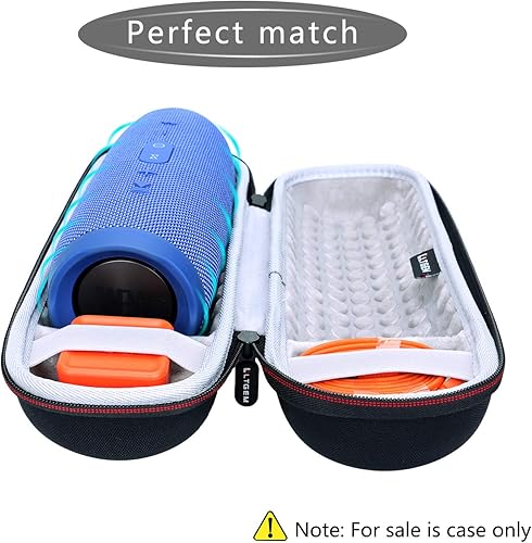 Miniatura 3 de LTGEM Estuche para parlante JBL Charge 3 portátil e impermeable, inalámbrico, con Bluetooth. Compatible con cable USB y cargador.