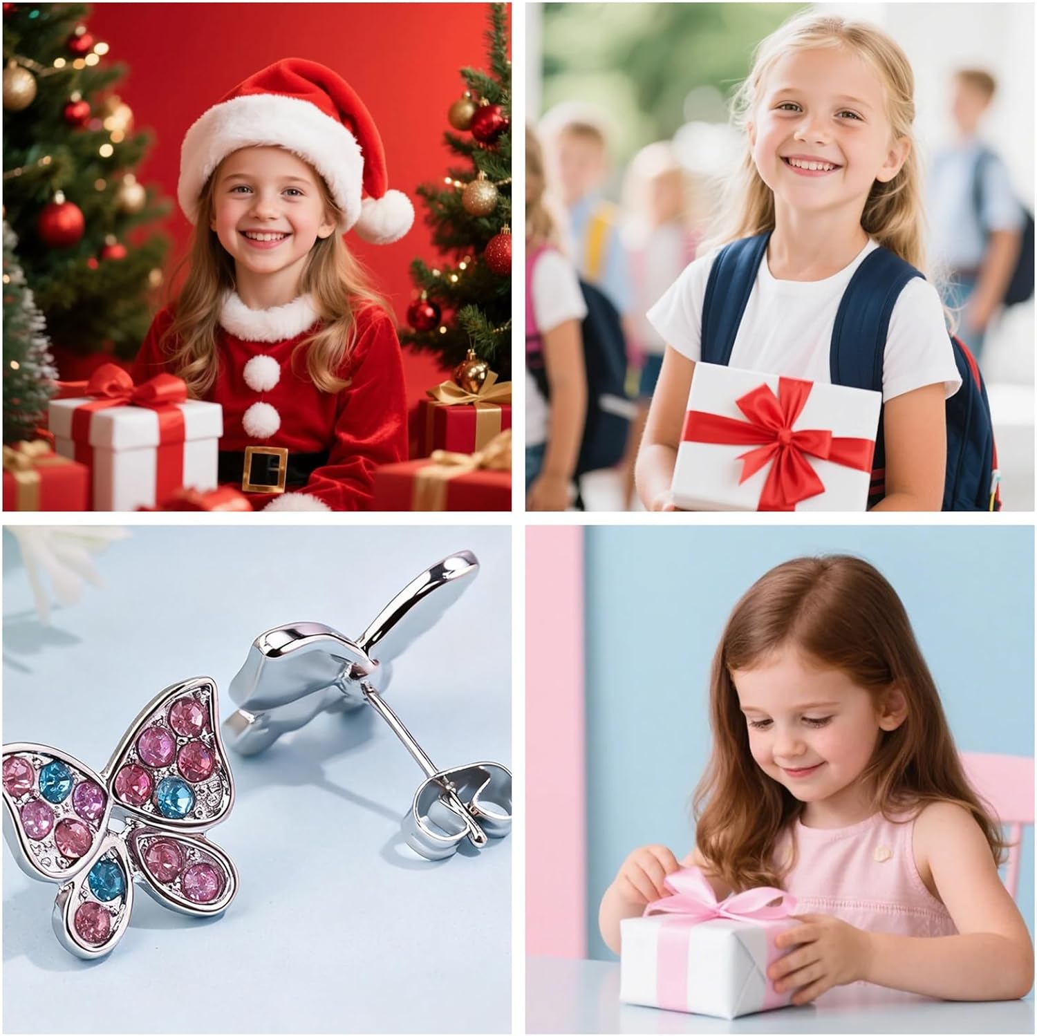 Hypoallergenic Cute Stud Butterfly Earrings for Girls 8-12 Teen Tween Girls Trendy Stuff Jewelry Granddaughter from Grandma Birthday Gifts - Image 6