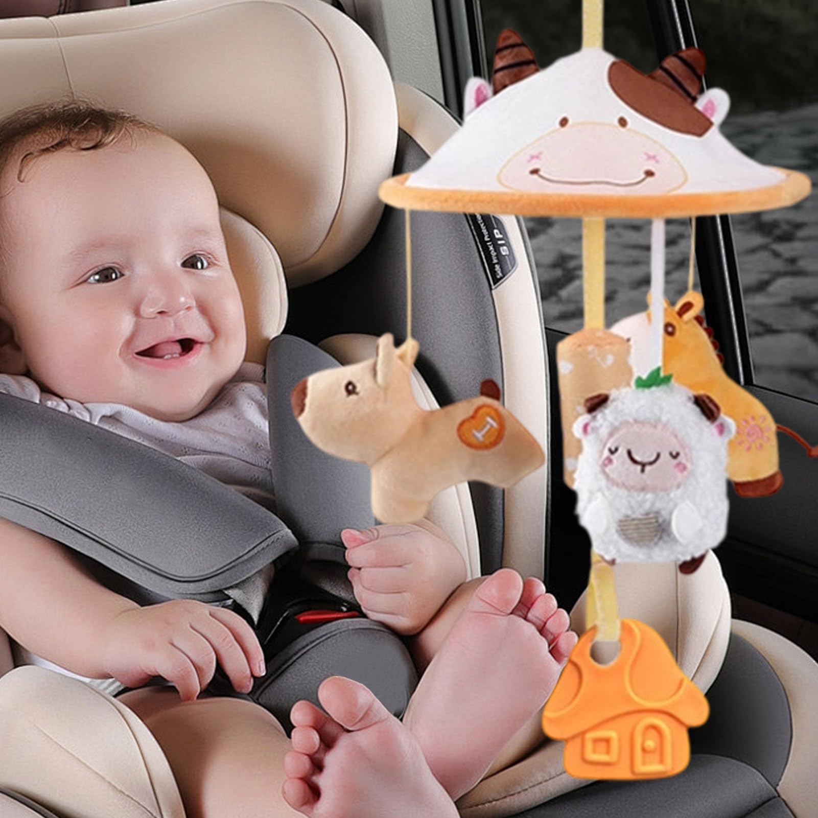 Generisch Juguetes para bebés para cochecitos | móvil con música para niños pequeños | Accesorios para Cochecito para niñas