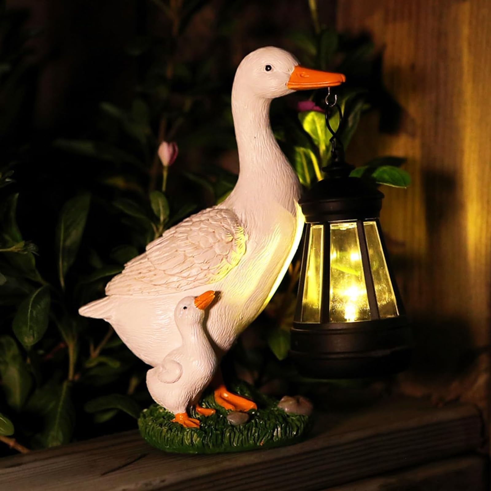 DAZZTIME Figuras Jardin Exterior,Estatua de Jardín,Figura de Animales para Patio,con Luces LED,Estatuas de Arte con Energía Solar para el Patio,para Exteriores,Césped