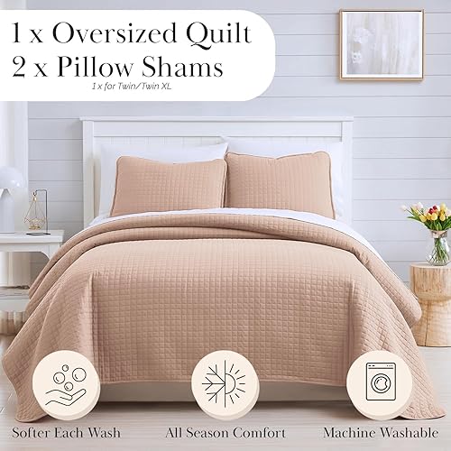 Miniatura 2 de Southshore Fine Living, Inc. Vilano Springs - Juego de edredón para cama individual o individual XL con funda de almohada a juego, edredón rosa