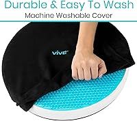 Vista 8 de Vive Swivel Car Seat Cushion for Handicapped & Elderly Assistance - 360 Large Round Rotating Chair Pad with Memory Foam (Black)