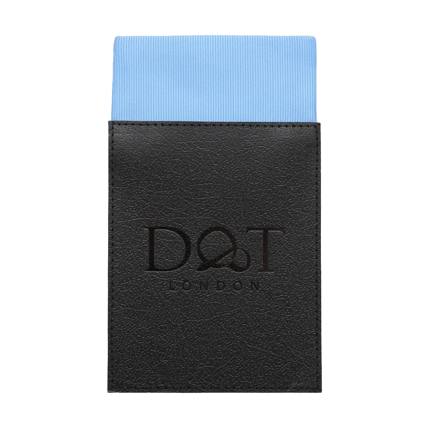 DQT Mens Plain Twill Pre-Folded Pocket Square - Wedding, Business & Formal Suit Handkerchief - Cornflower Blue - Fold