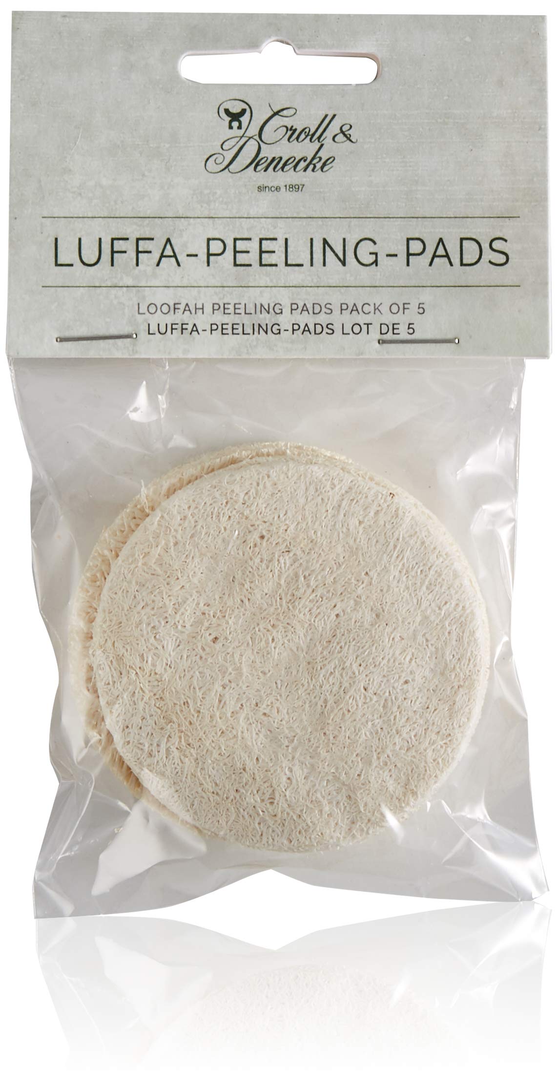 Croll & Denecke Lot de 5 pads ronds en luffa pour peeling