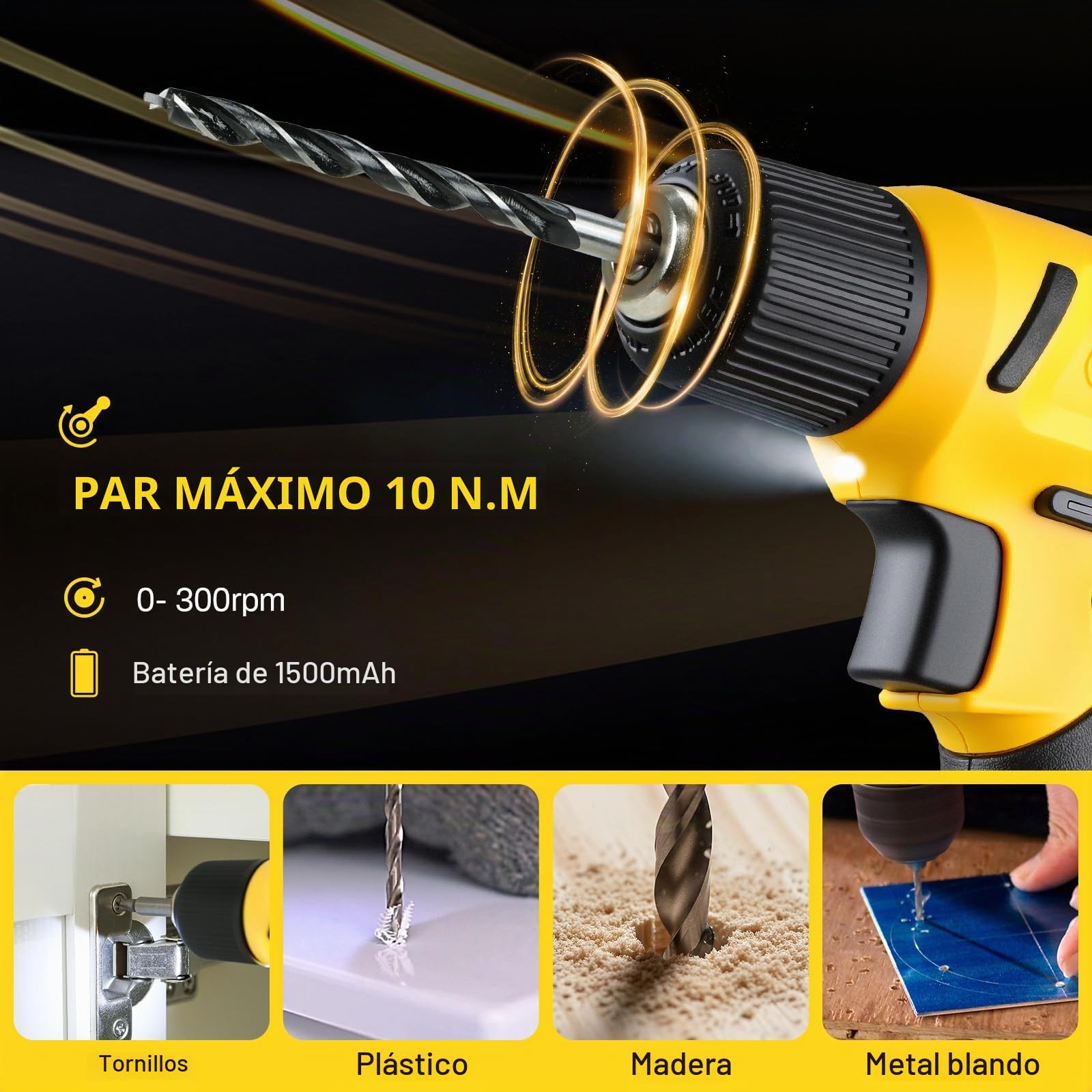 TLGREEN Caja Herramientas con Destornillador Electrico/Taladro 8V, Maletin Herramientas Completa 101 Piezas, Kit Juego de herramientas, Portable para Bricolaje y Arreglos Diarios | Carga USB-C Maletín Herramientas Portátil Juego de Herramientas, Juego de