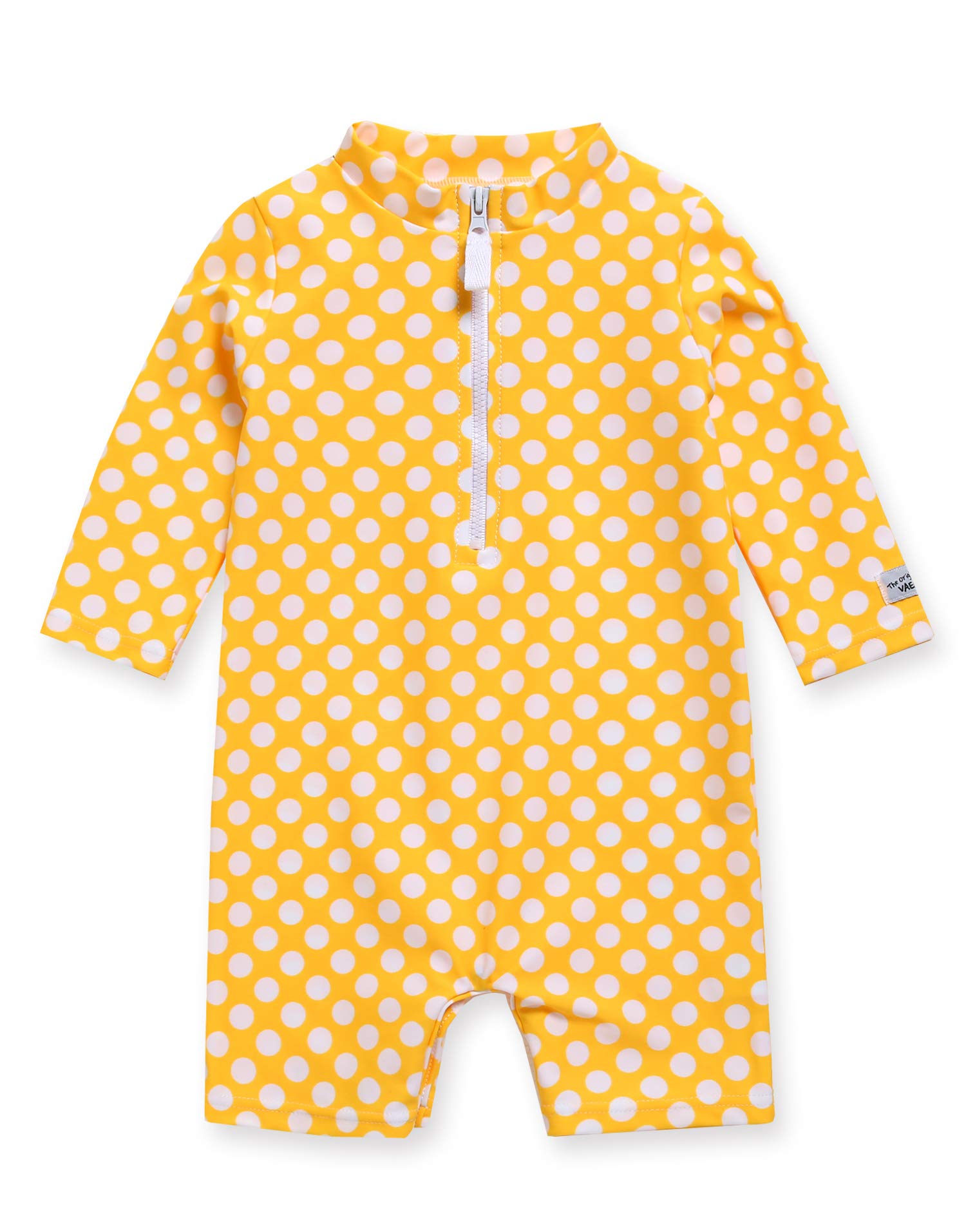 VAENAIT BABY Girls One-Piece Swimsuit, UPF 50+ Long Sleeve Rash Guard, Ruffle Swimwear Infant &amp; Toddler for 0-2 Years