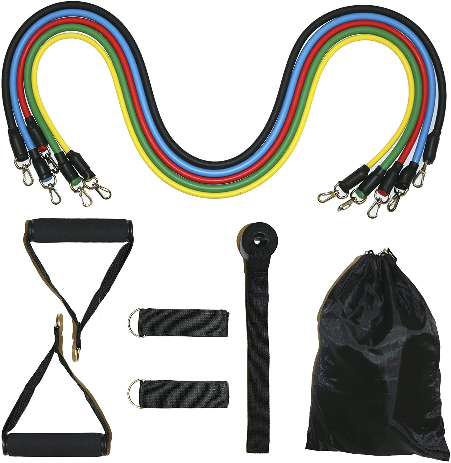 SHOPEE Resistance Bands Set, 11pcs Exercise Bands for Working Out with Handles, Ankle Straps, Door Anchor and Portable Travel Bag, 5 Stackable Fitness Bands for Exercising, Workouts, Yoga, Pilates (B08L15TW9T) Amazon Price History, Amazon Price Tracker