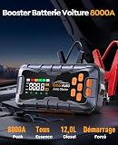 16-IN-1 Jump Starter Power Pack 27000mAh 7000A with Air Compressor 160PSI, Car Battery Booster Jump Starter (All Gas/14L Diesel/Hybrid) with Tire Repair Kit, Hook Stone, Tow Rope,Gloves, 800 Lumen - 2