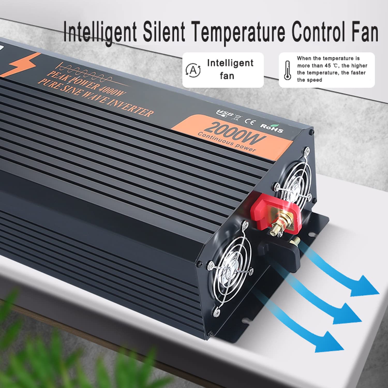 1000W 1500W 2000W 3000W 3500W konwerter napięcia czysta fala sinusoidalna falownik samochodowy DC 12V 24V 48V do AC 230V przetwornica mocy konwerter czysta fala sinusoidalna,2000W-48V