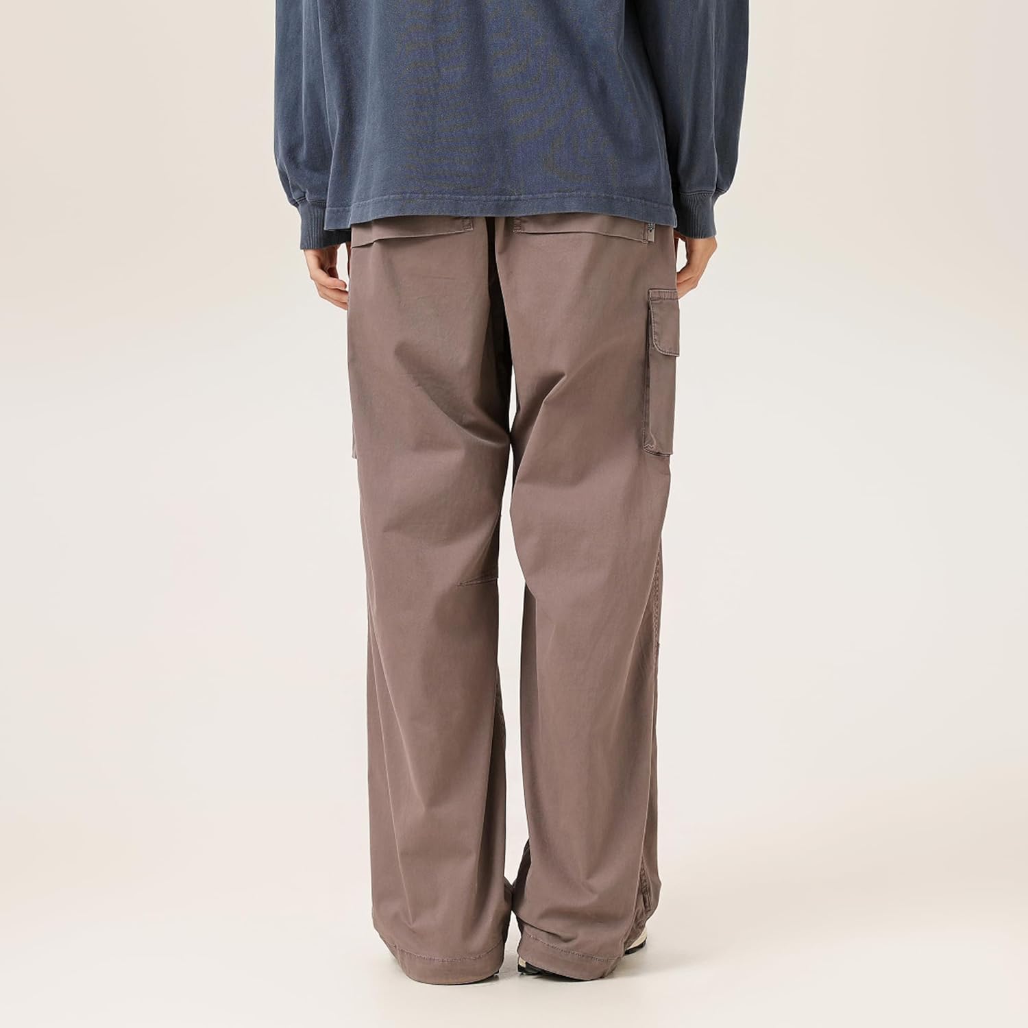 Unisex Baggy Cargo Pants – Stretch Twill Tactical Work Pants with Drawstring Cuffs, Wide-Leg Y2K Streetwear - Image 4