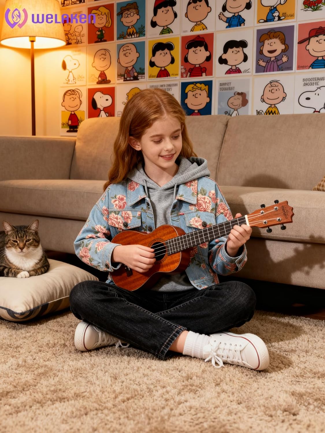 WELAKEN Print Denim Jacket for Girls & Kids II Little Girl's Button Down Crop Jean Jacket Coat - Image 3