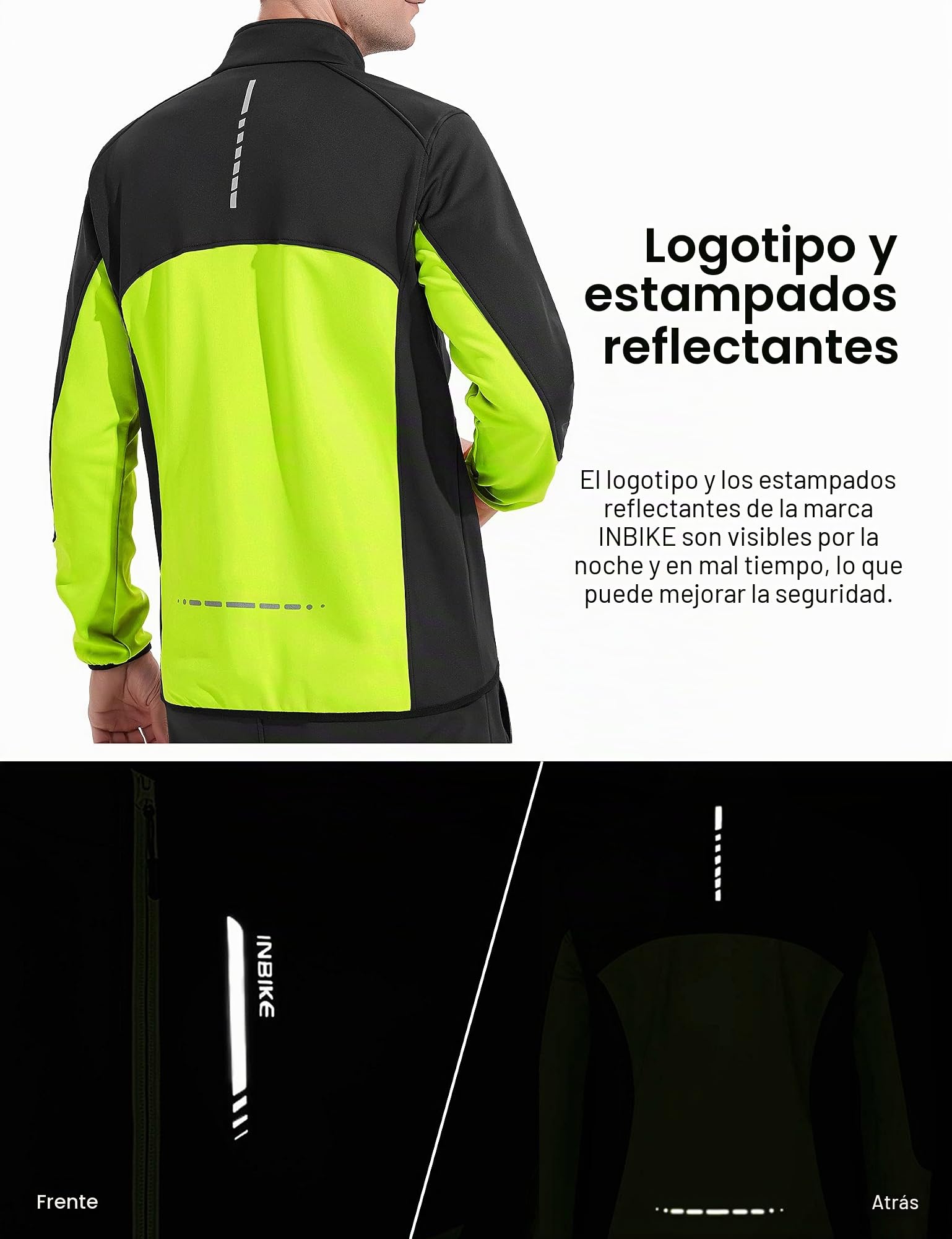 INBIKE Cortavientos Hombre Chaqueta Ciclismo Invierno Impermeable Softshell con Capucha WJ603
