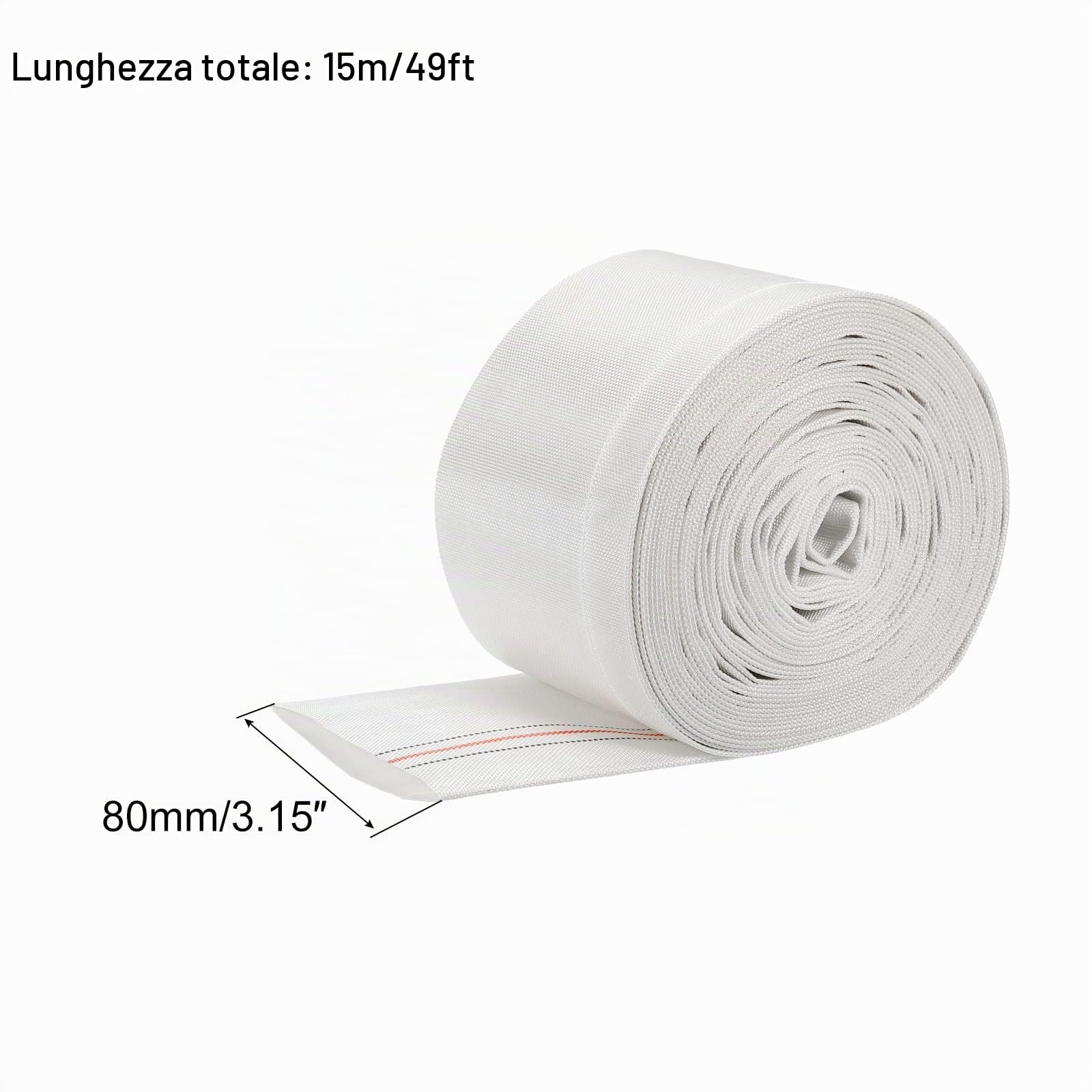 PATIKIL 80mm ID 49ft Tubo Flessibile Piatto Lavaggio Leggero, 0.8MPa Tubo Flessibile di Scarico Piatto in PVC per Piscina Giardino Manichetta per Irrigazione