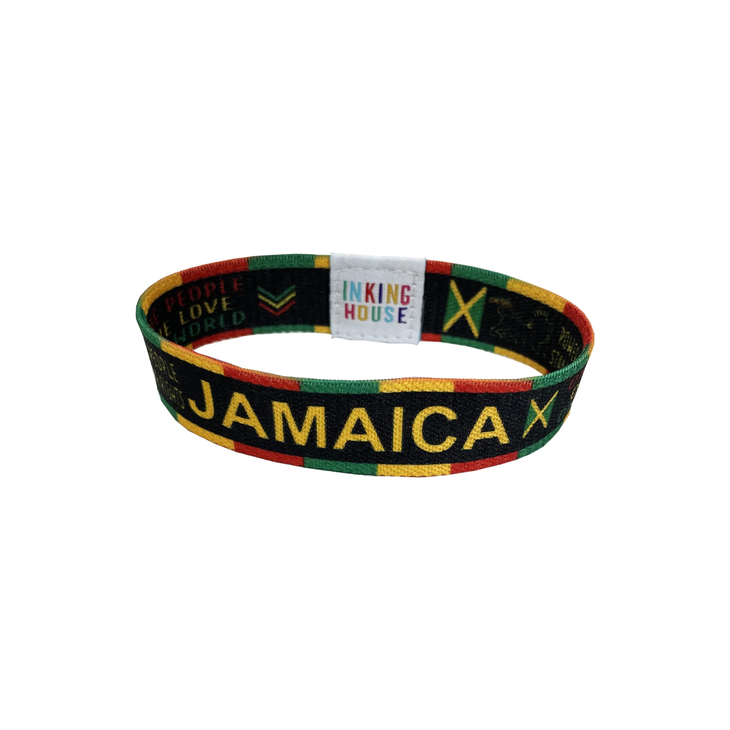 Jamaica elastic Wrist band pink ribbon wristband Jamaican flag one love rasta
