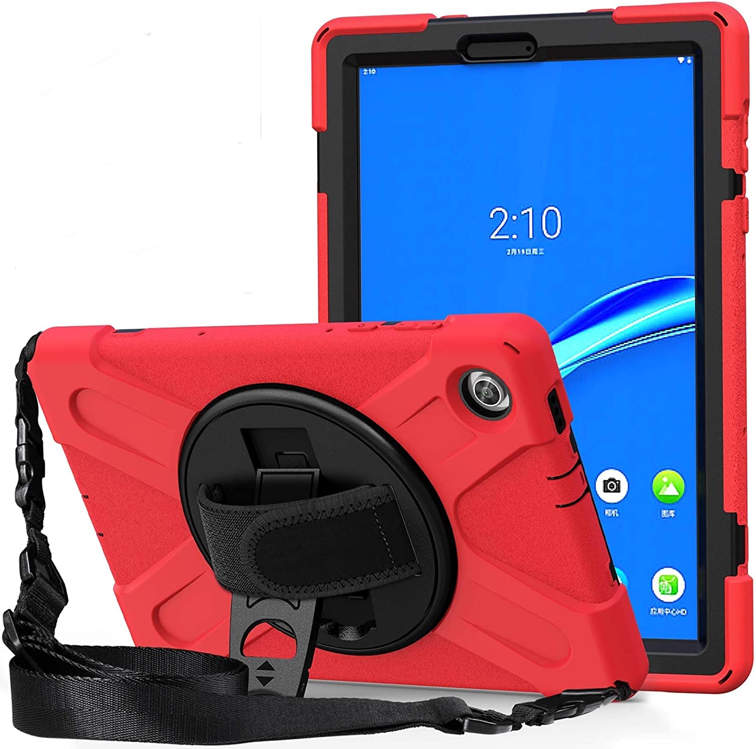 ProElite Rugged 3 Layer Armor case Cover for Lenovo Tab M10/K10 FHD Plus 10.3" X606V / TB-X606F / TB-X606X with Hand Grip and Rotating Kickstand with Shoulder Strap, Red (B0981SKLXR) Amazon Price History, Amazon Price Tracker