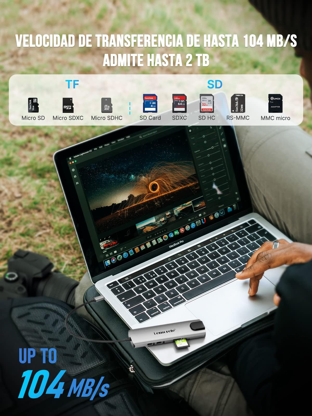 Mejora Lemorele Hub USB C Ethernet -9 en 1,4K HDMI,PD100W,3 USB 3.0,3.0 USB-C-Daten,RJ45 1000M, SD/TF, Hub USB C/Docking Station for Macbook Air/Pro, iPad, Windows, Switch