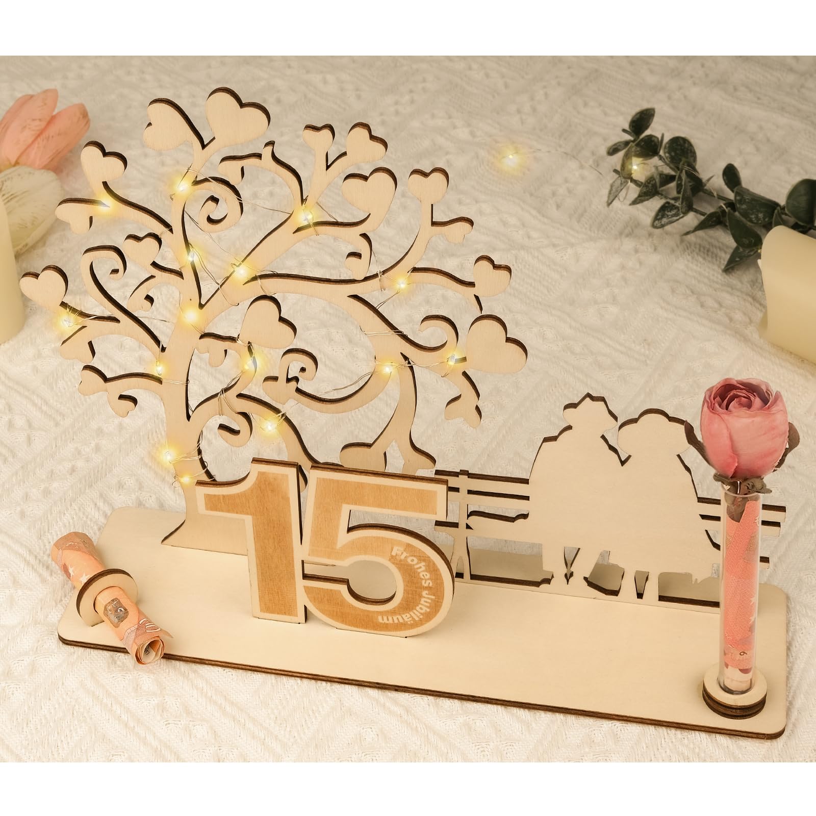 ARTREE Hochzeit Geldgeschenk Holz Geschenke zur Hochzeit