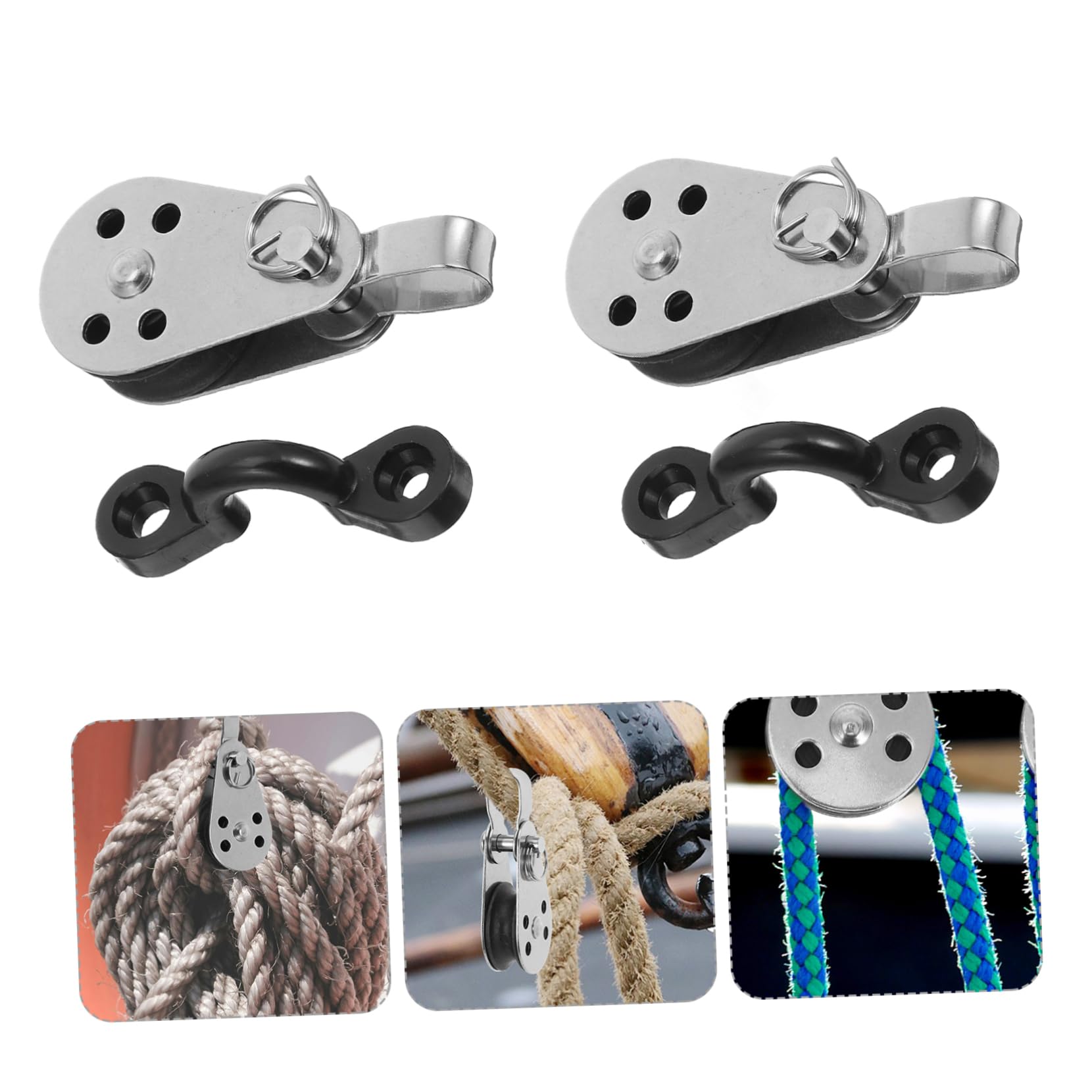 GALPADA Kit Carrello Ancora Kayak Barca Pulegge Puleggia Ancoraggio Accessori per Barche Carrellino Carrello Ancora in Acciaio Inox Carrucola in Acciaio Inossidabile