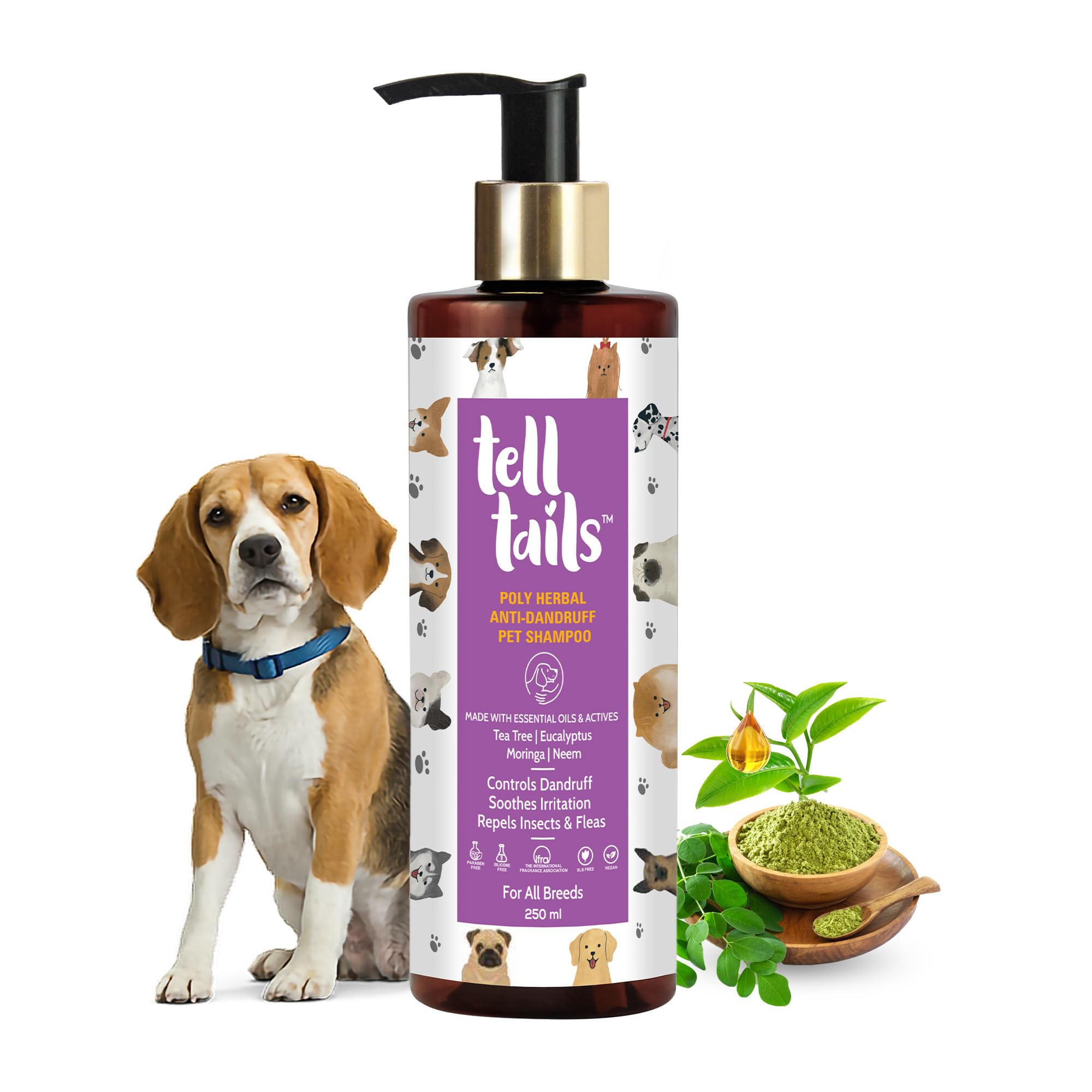 TELLTAILS Anti-Dandruff Pet Shampoo | Prevents Dandruff & Repels Ticks & Fleas | Improves Scalp Health | Tea Tree, Eucalyptus, Moringa & Neem | Antimicrobial & Anti-Inflammatory | All Breeds | 250ml (B0D8WDM9TP) Amazon Price History, Amazon Price Tracker