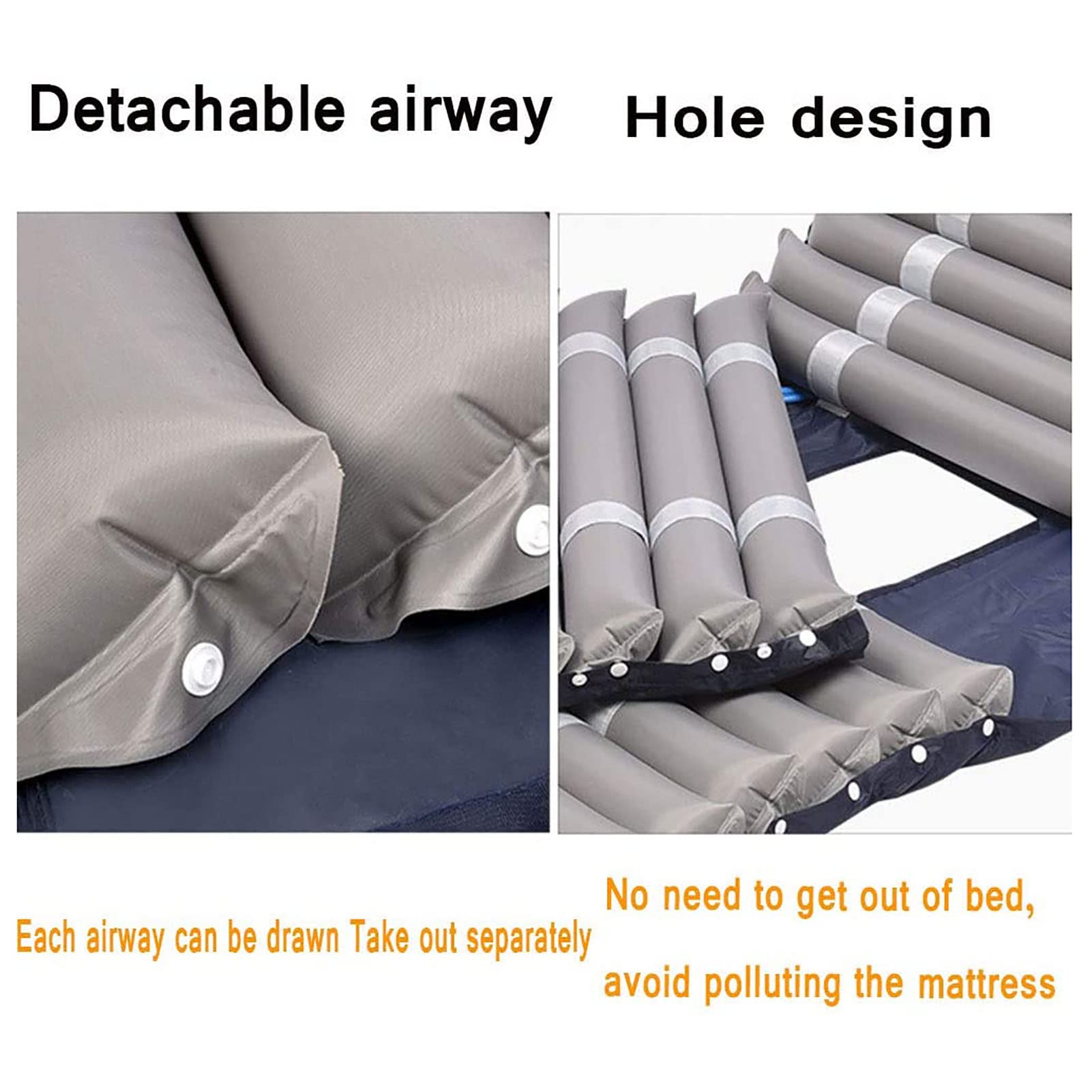 Colchón de Aire antiescaras con Orificio, chorros de microagujeros, diseño silencioso, Adecuado para Reposo en Cama a Largo Plazo, no se Puede Dar Vuelta y Pacientes con acné (B)