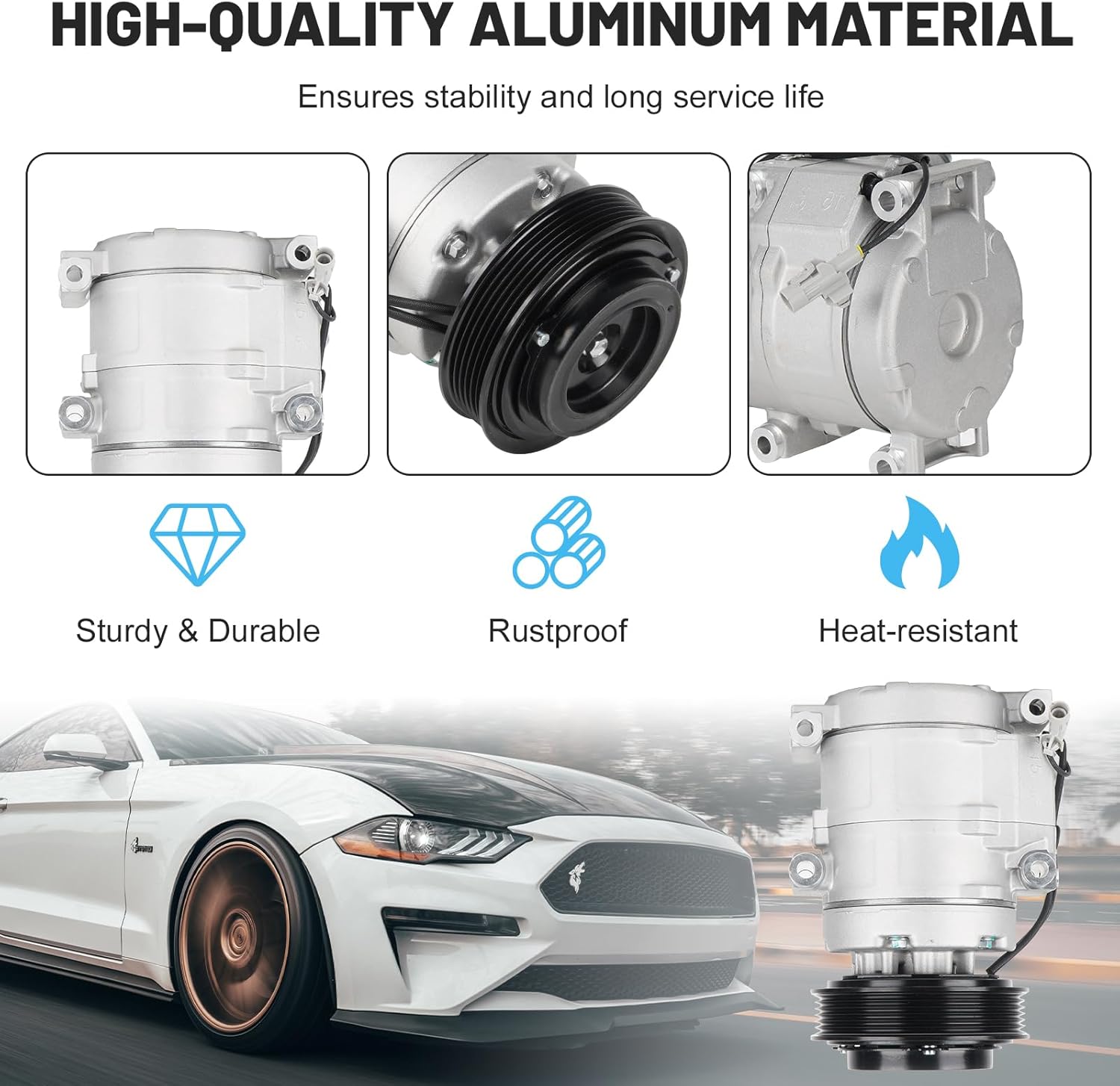 New AC Air Condition Compressor with Clutch for Toyota Sienna 3.3L 2004-2006 (Buit Before 12/15/2006), for Sienna 3.5L 2007 (N0T for CE model) 1010854 1110854