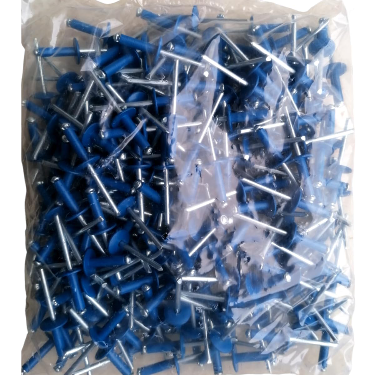 250x Remaches de Flor Ala Ancha Azules 4,8 x 18 mm – Remaches Pop de Aluminio y Acero – Cabeza Grande Decorativa – Alta Resistencia para Matrículas, Paneles y Carrocería