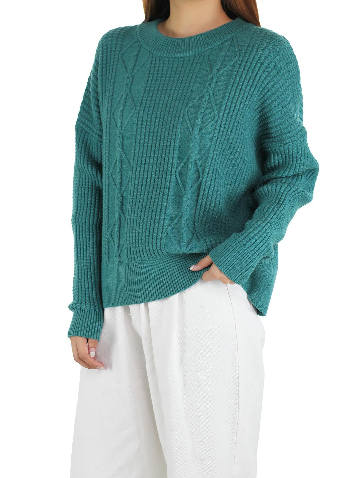 Maglione Dolcevita da Donna Maglieria Donna, Pullover in Maglia A Maniche Lunghe-Bianco-pp