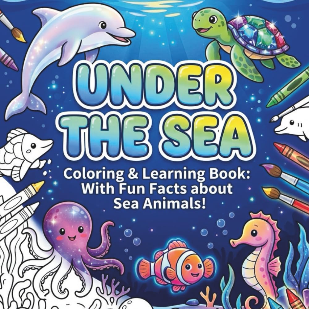 UNDER THE SEA: Coloring & Learning Book: With Fun Facts about Sea Animals!
