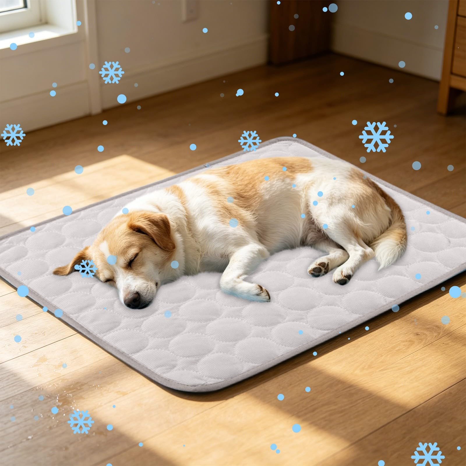 Pet Cat Dog Cooling Mat, Cooling Blanket Mat for Dogs Cats, Medium Reusable Dog Indoor Home Travel Essentials Mats Extra Large Easy-Fold Pet Cool Pad, Self Cooling Pad in Hot Summer Cool Pad Puppy