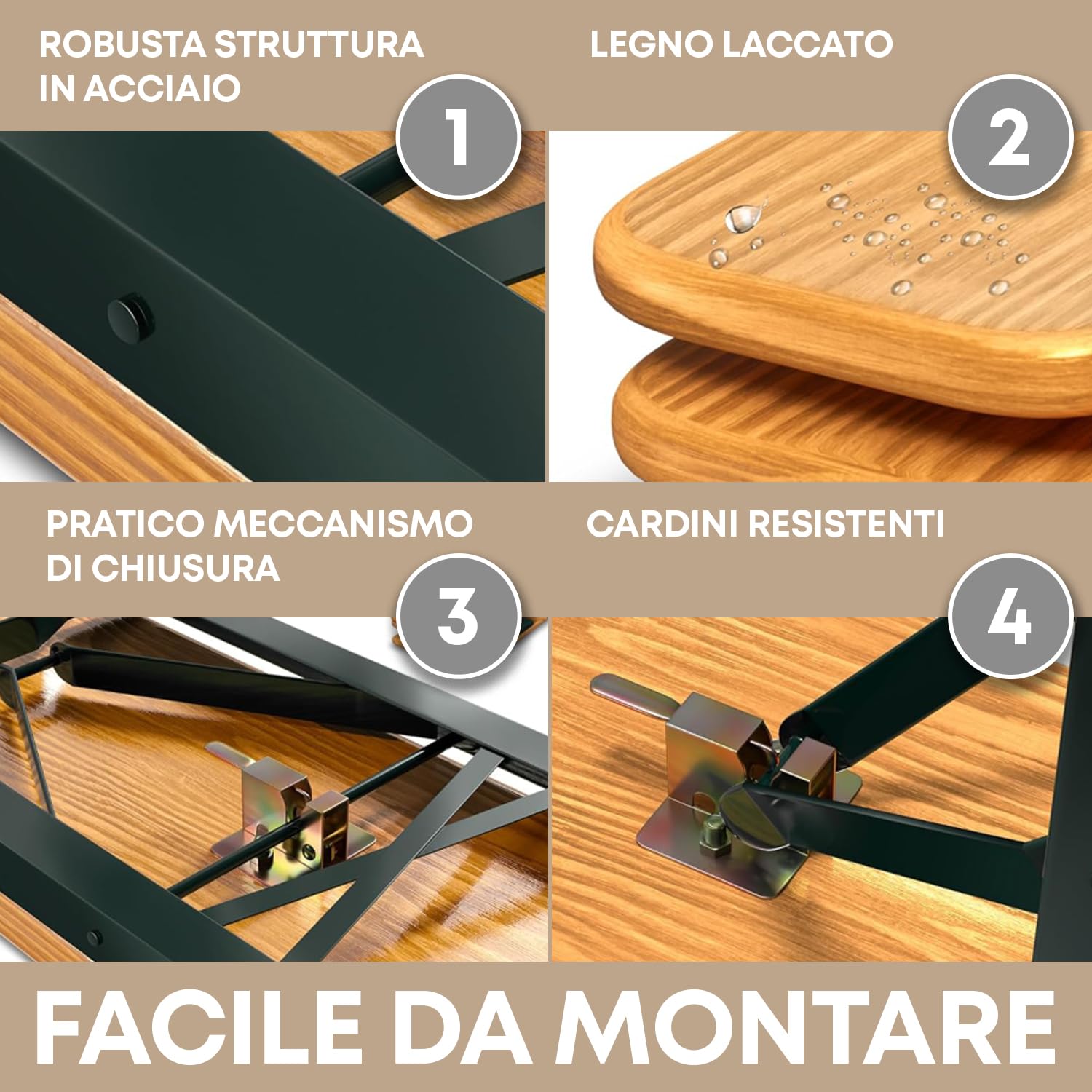 IlGruppone Set Birreria 200 x 70 Cm XL 8 Posti 3 Pezzi 2 Panche 1 Tavolo Pieghevole Panca Richiudibile Feste Giardino Festa Birra Da Feste Legno Abete