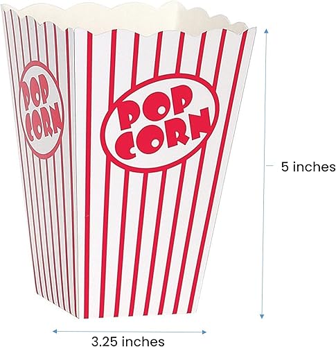 Miniatura 3 de Cajas de palomitas de maíz de noche de cine para fiesta (paquete de 80)  Cubos de papel para palomitas de maíz  Bolsas de palomitas de maíz rojas y
