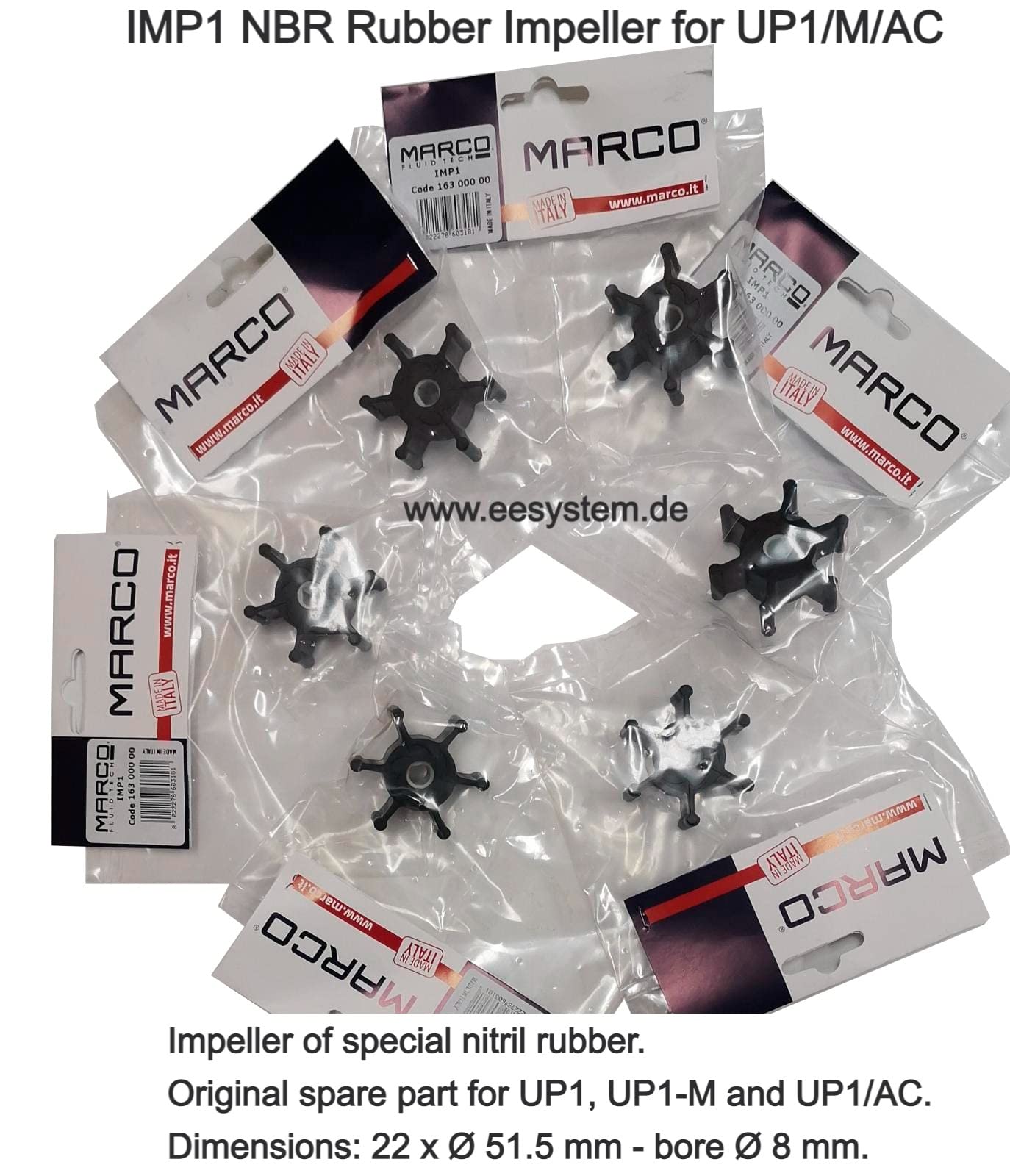 MARCO IMP1 - Mantella di ricambio per UP1/M/AC in nitrile, ricambio originale per UP1, UP1-M e pompa di trasferimento, pompa per barca, pompa per barca, pompa per barca, pompa per barca, pompa a fibra