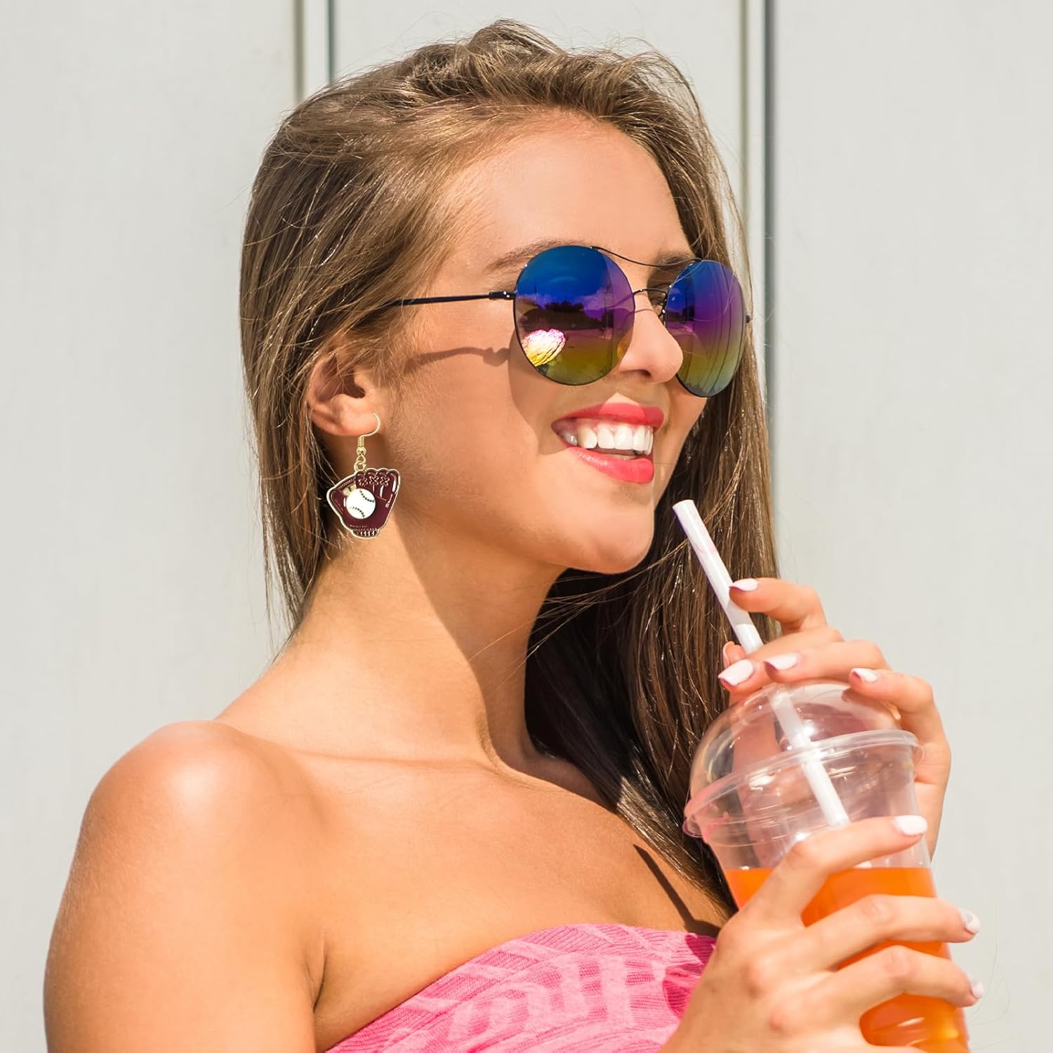 Baseball Earrings for Women,Sport Ball Shape Dangle Earrings Accessories,Sports Jewelry For Baseballs Lovers Sports Fans,Baseball Player Jewelry Baseball Mom Gifts Accessories(4Pairs) - Image 5