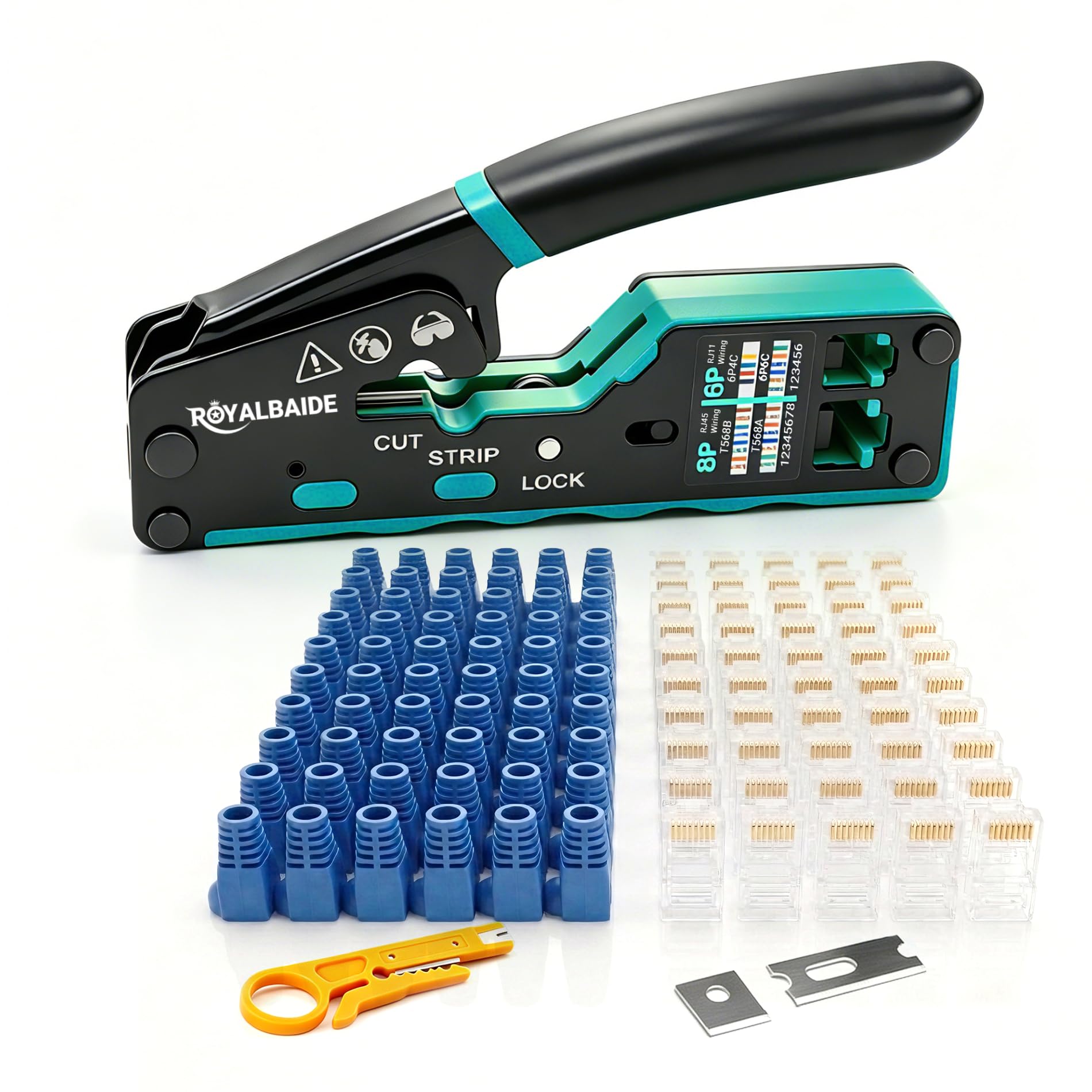 Kit di crimpatura Ethernet modulare tutto in uno per Cat5 e Cat6