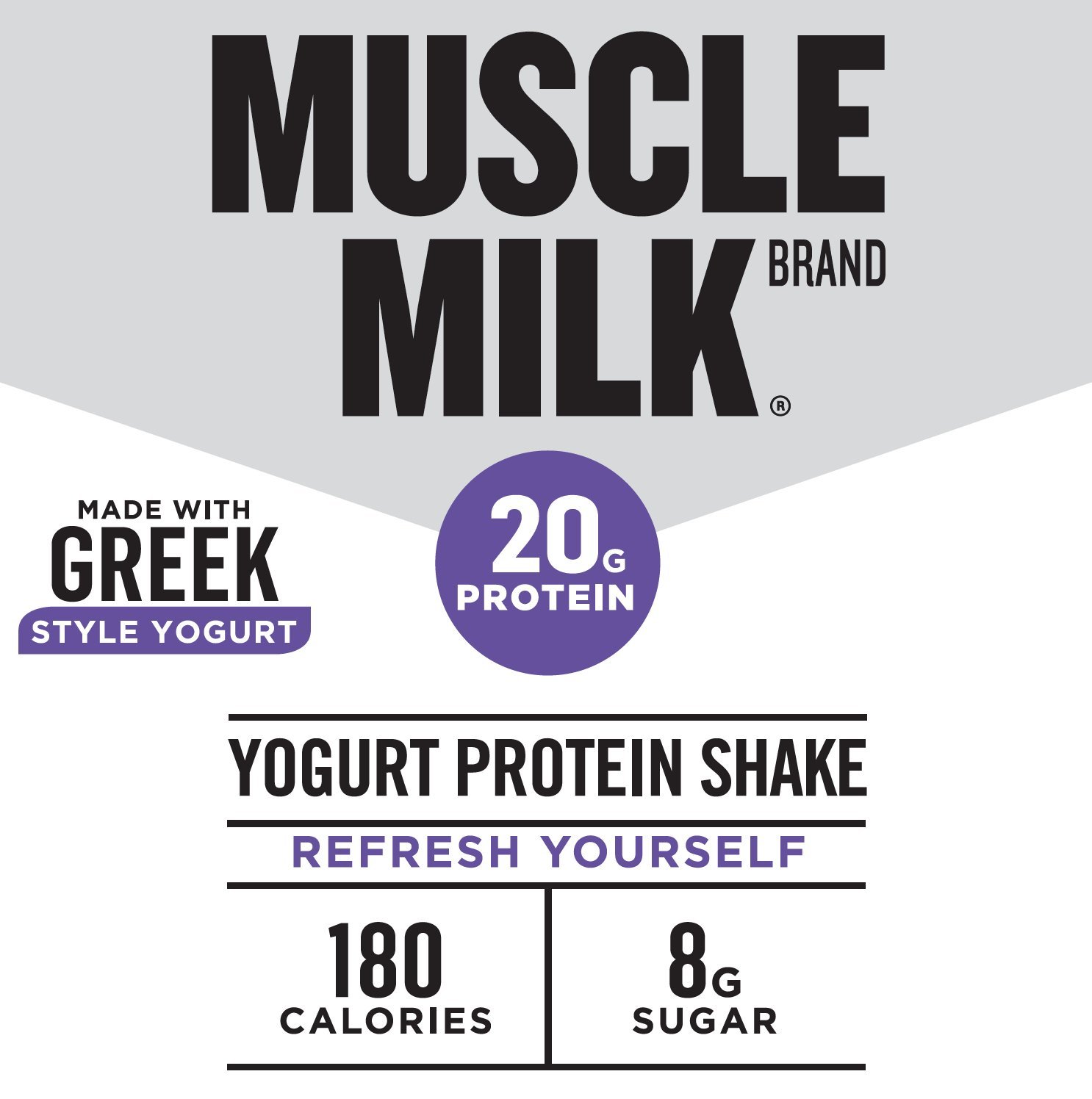 Muscle Milk Smoothie Protein Yogurt Shake, Blueberry, 20g Protein, 11
